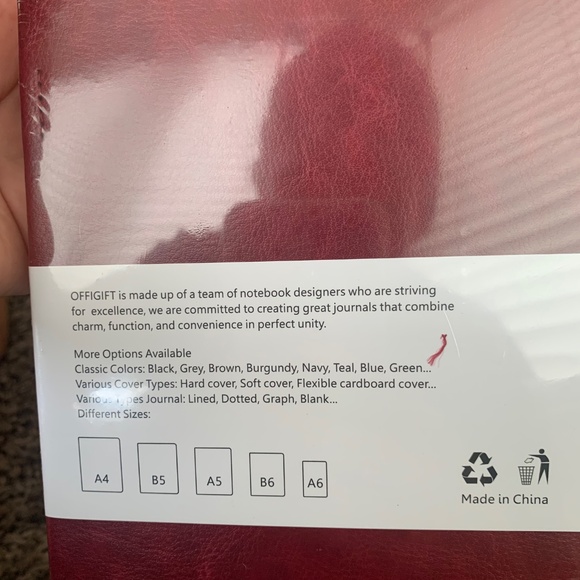 Offigift Hardcover Lined Notebook Journal Red Burgundy New - Picture 4 of 7